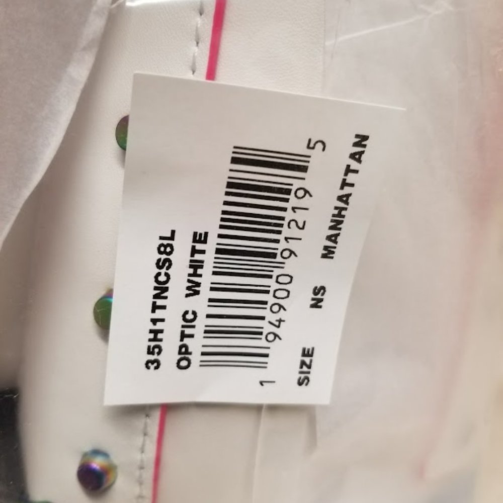 MICHAEL KORS MANHATTAN MEDIUM OPTIC WHITE NEON CROSSBODY SCHOOL SATCHEL BAG NWT! - Picture 14 of 15
